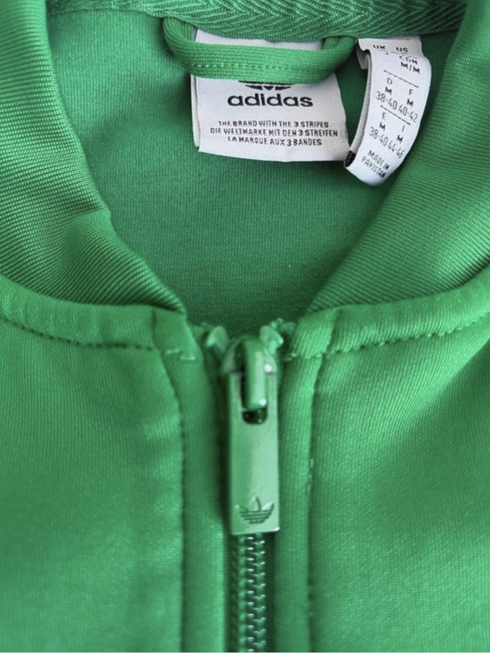 adidas Green Trefoil Zip-Front Track Jacket with White Stripes - Picture 5 of 5